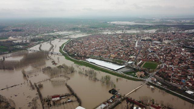 Edirne'de Tunca ve Meriç nehirlerinin debisi düşüşe geçti (4)