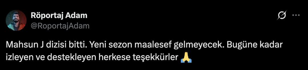 Mahsun J dizisinden kötü haber geldi! Yeni sezon gelecek mi? 1