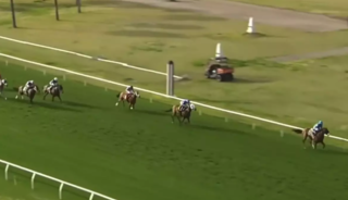 At yarışında 'Mister MMMMM' r&uuml;zgarı! Spikerin anlatımı olay oldu