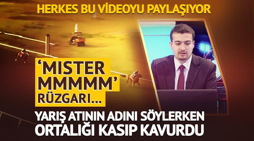 At yarışında 'Mister MMMMM' r&uuml;zgarı! Spikerin anlatımı olay oldu