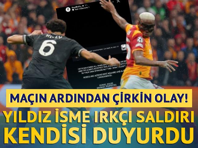 Galatasaray ma&ccedil;ı sonrası &ccedil;irkin olay! Yıldız isme ırk&ccedil;ı saldırı: İlk a&ccedil;ıklama geldi