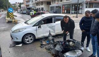 Kaza yapan motosikletli ehliyetsiz &ccedil;ıktı! Ceza kesildi