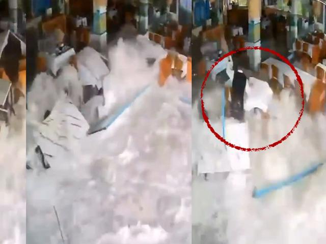 Restorana dalıp garsonu metrelerce s&uuml;r&uuml;kledi