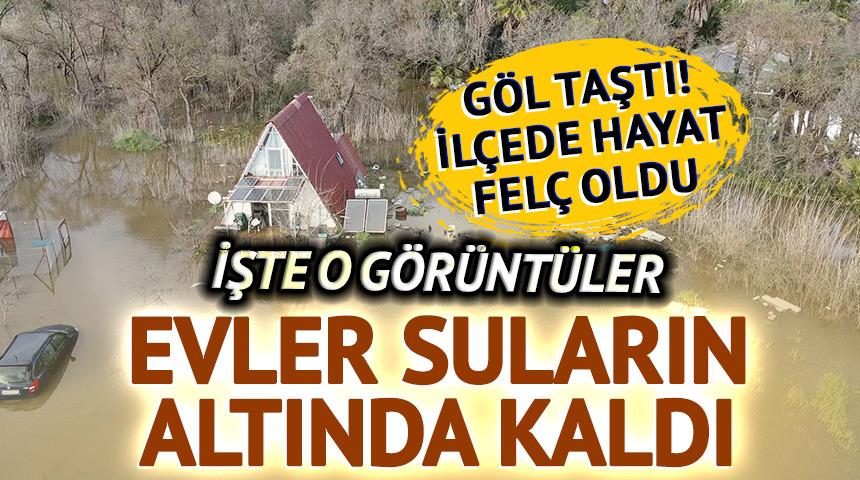 G&ouml;l taştı! İl&ccedil;ede ortaya &ccedil;ıkan g&ouml;r&uuml;nt&uuml;ler ağızları a&ccedil;ık bıraktı