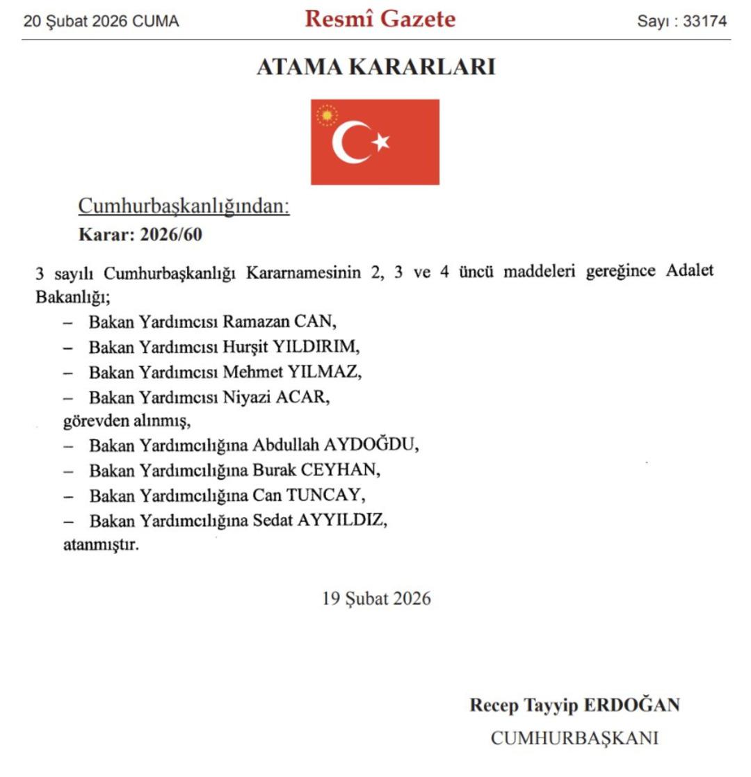 Son dakika: Adalet Bakanı ve İçişleri Bakanı yardımcıları belli oldu: İşte o isimler 1
