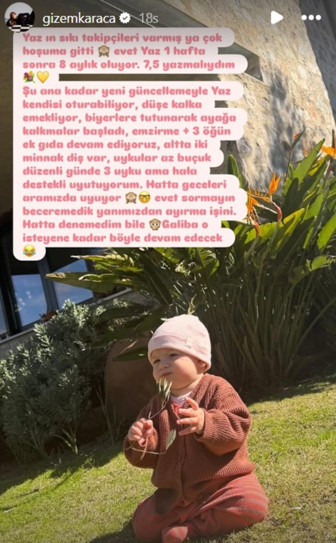Gizem Karaca nın biricik kızı Leyla Yaz 8 aylık oldu! Y&uuml;z&uuml;n&uuml; ilk kez g&ouml;sterdi  3