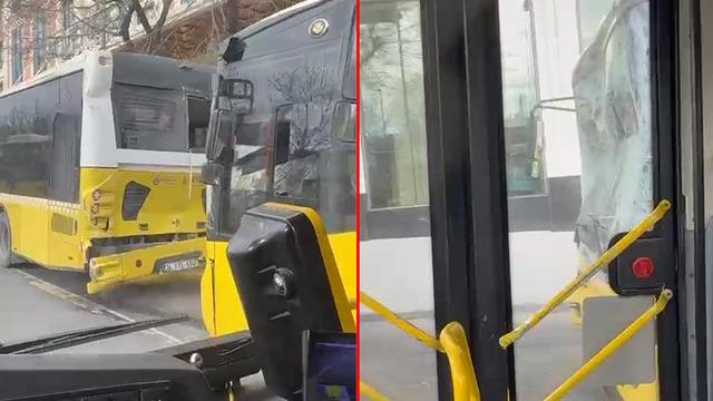 Fatih'te 3 İETT otobüsü kaza yaptı!