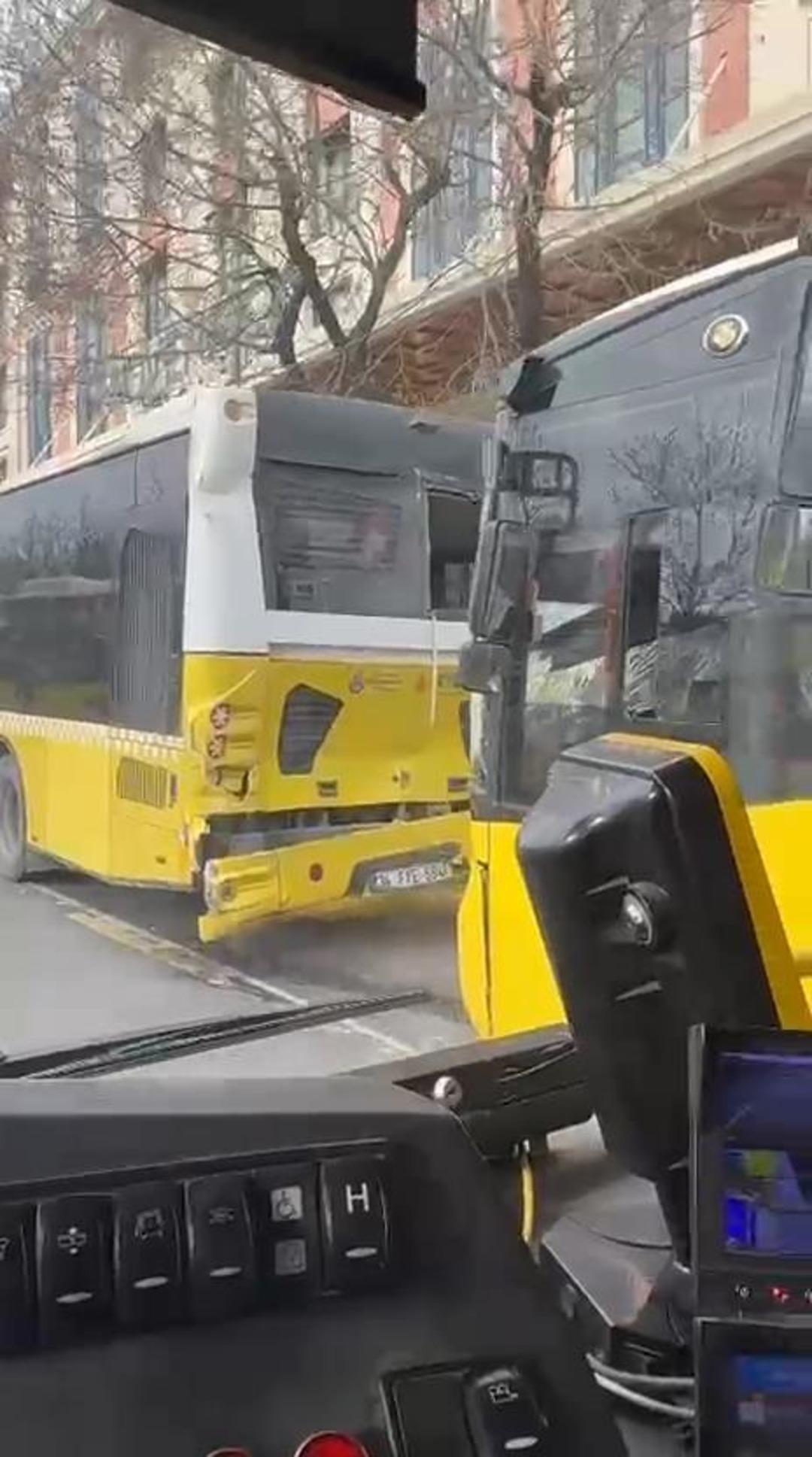 Fatih te 3 İETT otob&uuml;s&uuml; kaza yaptı! 1