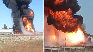 Şanlıurfa'da devrilen yakıt yüklü TIR yandı; 1 yaralı