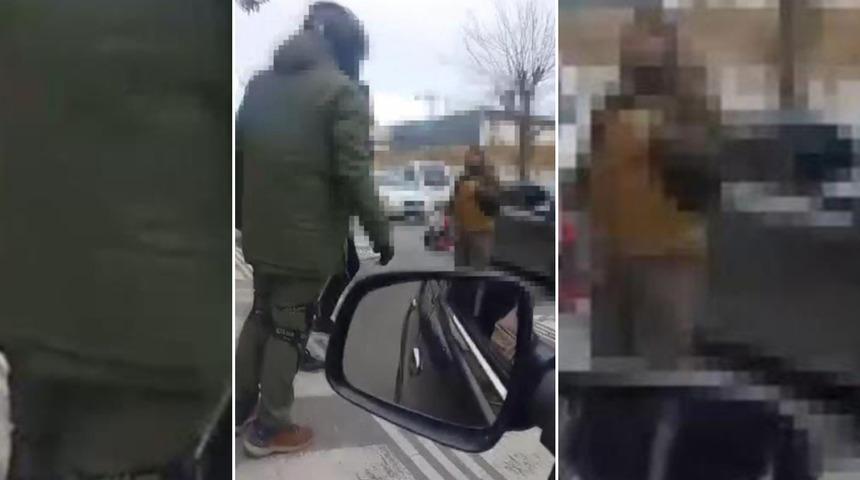 Trafikte silah &ccedil;eken ş&uuml;pheli kıskıvrak yakalandı