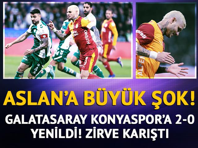 Galatasaray'a b&uuml;y&uuml;k şok: Konyaspor'a yenildi! Zirve karıştı