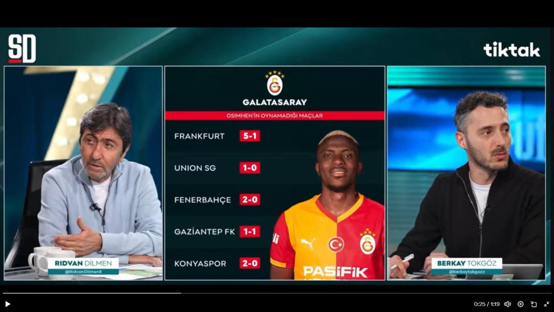 Rıdvan Dilmen Galatasaray ın mağlubiyetinin nedenini canlı yayında açıkladı! 1