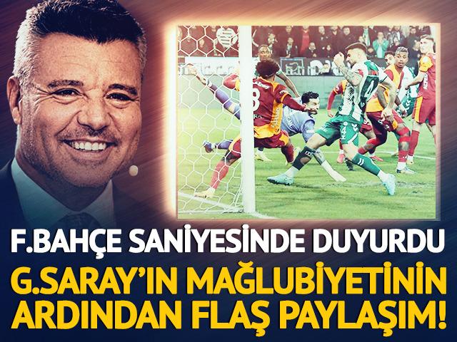 Galatasaray Konyaspor'a kaybetti! Fenerbah&ccedil;e'den saniyesinde paylaşım geldi