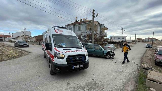 Karaman’da otomobil ile cip çarpıştı: 1 yaralı