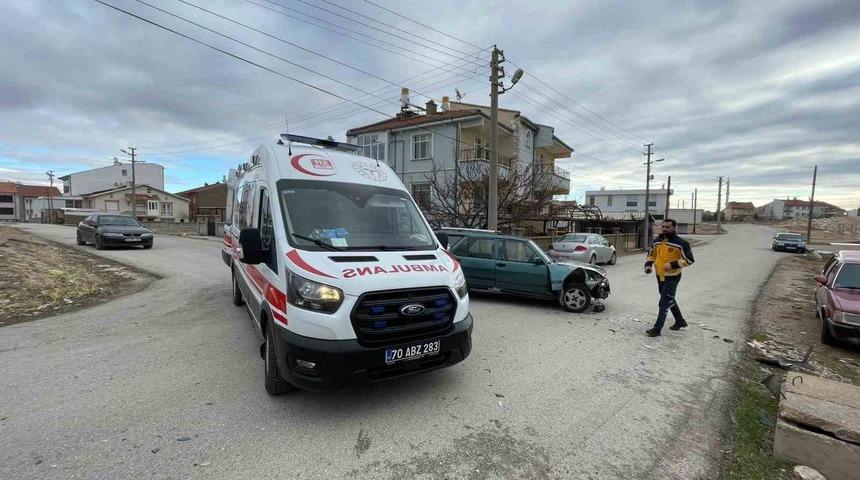 Karaman&rsquo;da otomobil ile cip &ccedil;arpıştı: 1 yaralı