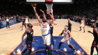 NBA'de Knicks, son çeyrekte 18 sayı geriden gelerek Rockest'ı mağlup etti