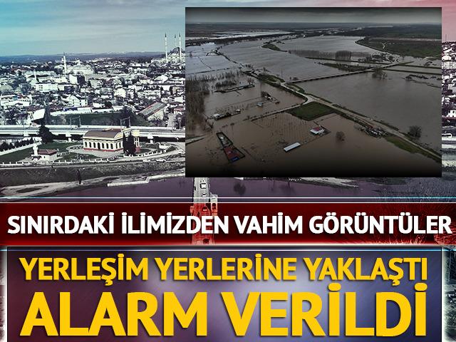 Edirne'de alarm verildi! Yerleşim alanlarına da yaklaştı: Tunca ve Meri&ccedil;'te taşkın felaket getirdi