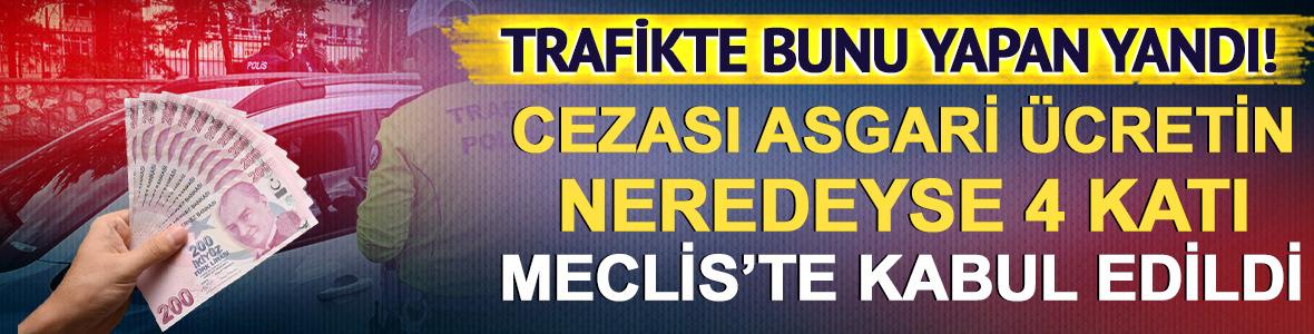 Cezası 100 bin TL ve ehliyete el koyma! Meclis'te kabul edildi