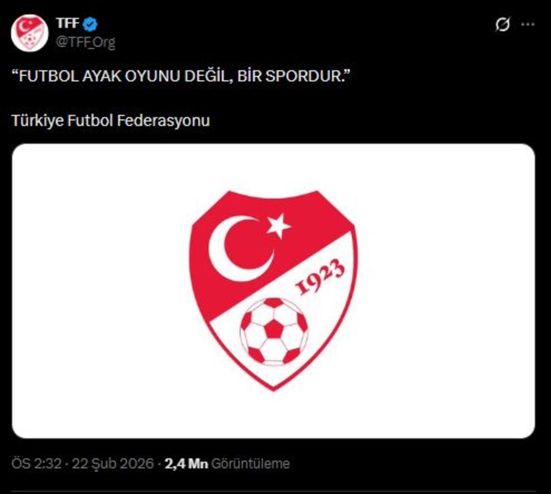 TFF den Galatasaray a tek cümlelik açıklama! "Futbol ayak oyunu değil, bir spordur" 1