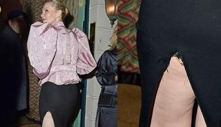 Eteği yırtılınca geceye damga vurdu!