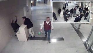 Savcı hakimi vurmuştu! Saldırıdan hemen sonrasına ait g&ouml;r&uuml;nt&uuml;ler ortaya &ccedil;ıktı