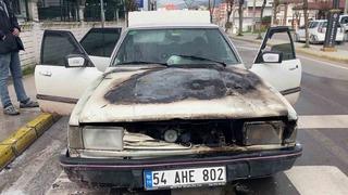 Seyir halindeki araçta yangın