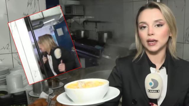 Kanal D muhabiri Kübra Aydın sakatat dükkanında zor anlar yaşadı! Neredeyse kusacaktı