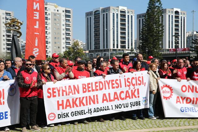 Seyhan Belediyesinde bir grup iş&ccedil;i eylem yaptı 1