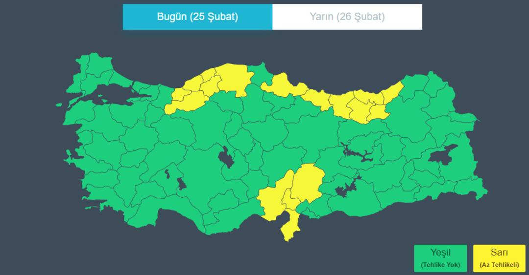 Meteoroloji den 17 ile sarı kodlu uyarı: Kuvvetli sağanak ve kar yağışı geliyor! 5