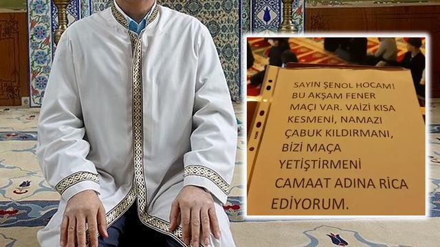 Giresun'da sosyal medyayı sallayan olay! Fenerbahçe taraftarından imama olay 'teravih' notu: Hocam vaizi kısa kes, maça yetişelim!