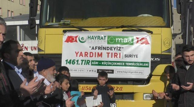 Ağrı’dan Suriye’ye yardım tırı