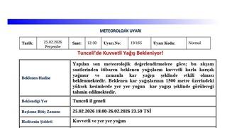 Son dakika: Tunceli i&ccedil;in &lsquo;Kuvvetli Yağış&rsquo; uyarısı