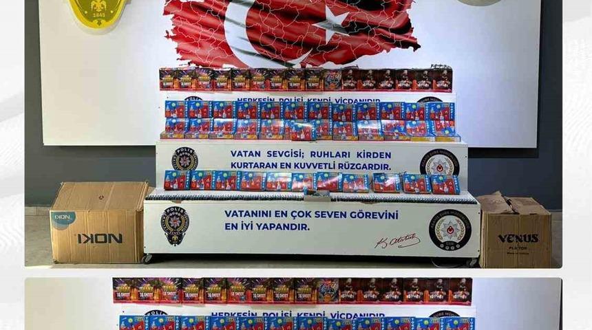 Erzurum&rsquo;da polis ve zabıtadan piroteknik operasyon