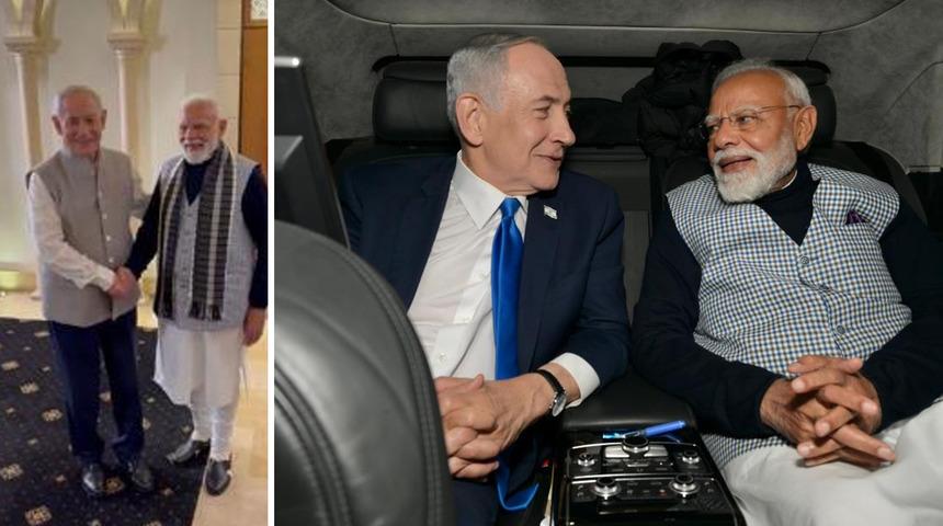 Netanyahu, Hindistan Başbakanı Modi'yi Hint kıyafeti giyerek karşıladı