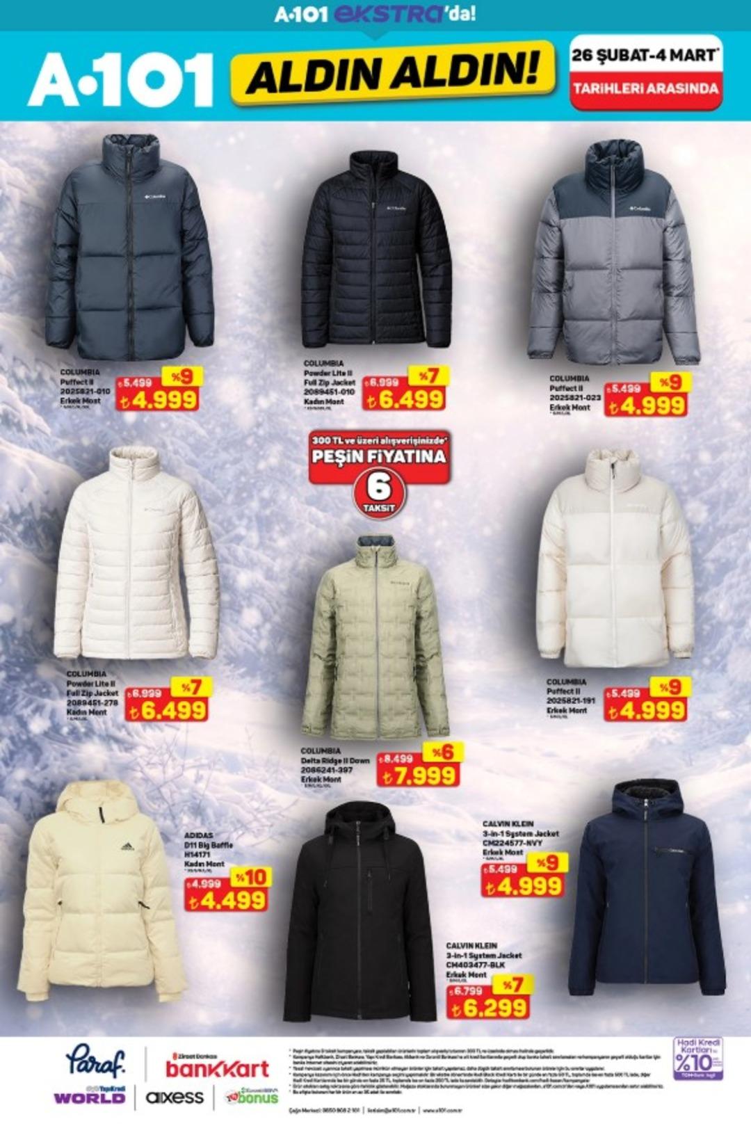 A101 e Columbia mont çeşitleri geliyor! 26 Şubat  2026 A101 katalog yayınlandı! 19