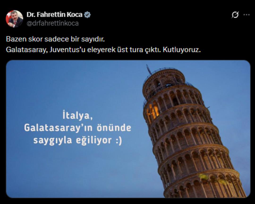 İlk paylaşımı da gündem olmuştu! Eski Bakan Fahrettin Koca nın Galatasaray paylaşımı yine olay yarattı 3