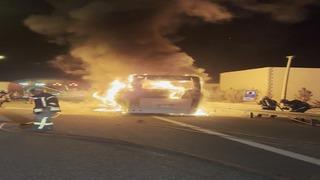 Kuzey Marmara Otoyolu’nda yolcu otobüsü alev aldı