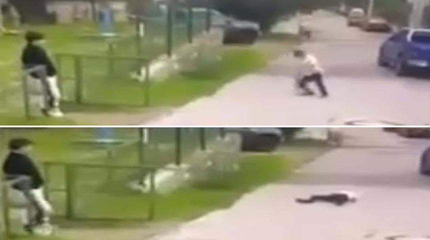 Parkta akran zorbalığı kamerada; 2 g&ouml;zaltı