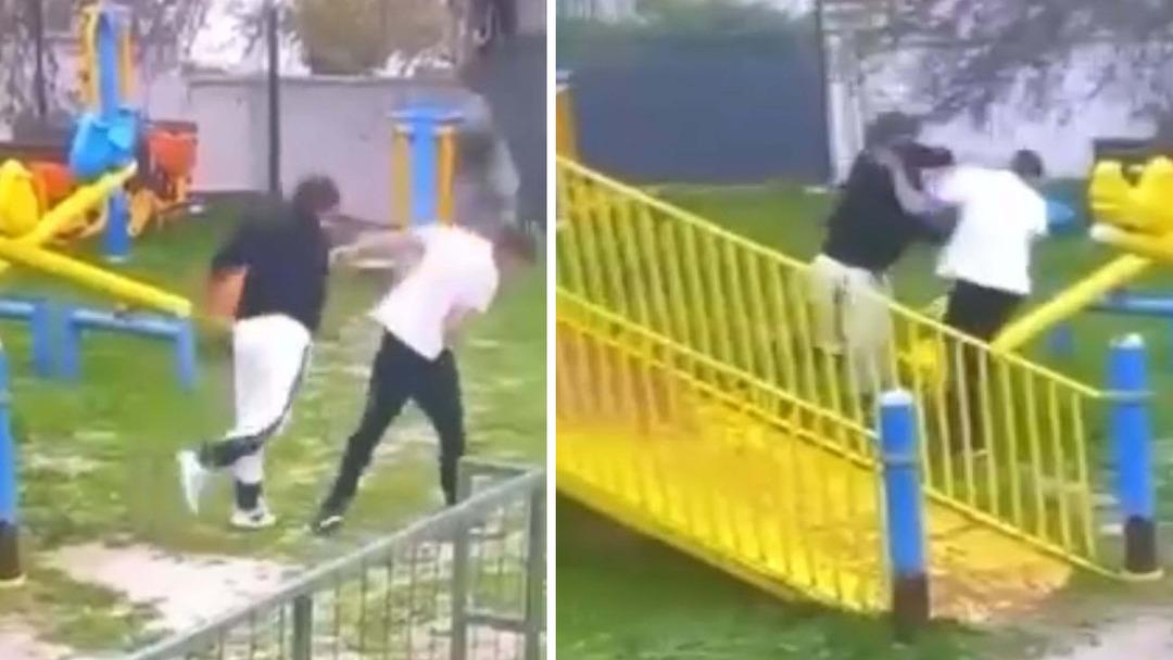 Parkta akran zorbalığı kamerada; 2 g&ouml;zaltı 1