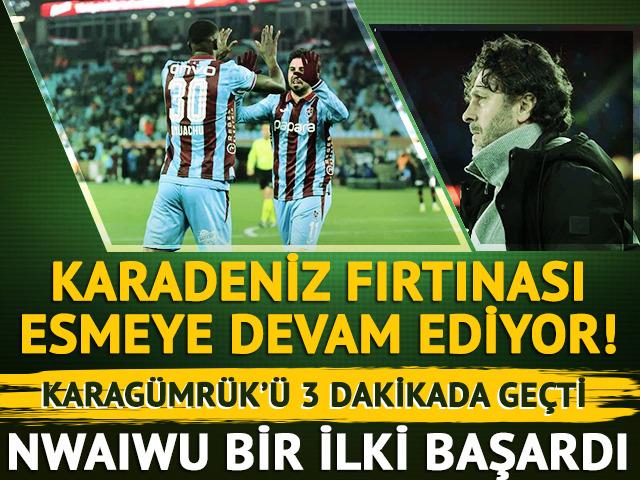 Fırtına esti g&uuml;rledi! Trabzonspor Fatih Karag&uuml;mr&uuml;k'&uuml; de ge&ccedil;ti...