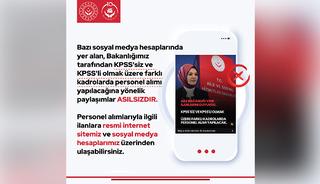 Aile ve Sosyal Hizmetler Bakanlığı'ndan KPSS iddialarına yanıt