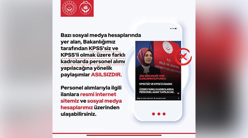 Aile ve Sosyal Hizmetler Bakanlığı'ndan KPSS iddialarına yanıt
