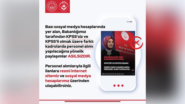 Aile ve Sosyal Hizmetler Bakanlığı'ndan KPSS iddialarına yanıt