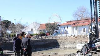 Edremit’te yapımı süren okul inşaatında inceleme