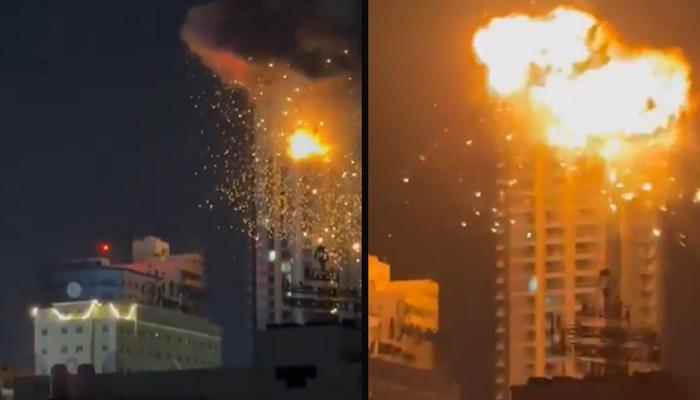 Bahreyn'de bina b&ouml;yle vuruldu