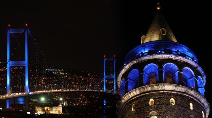 İstanbul maviye büründü! Gören hayran kaldı