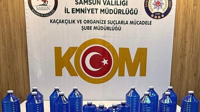 Samsun'da sahte içki operasyonunda 1 şüpheli yakalandı