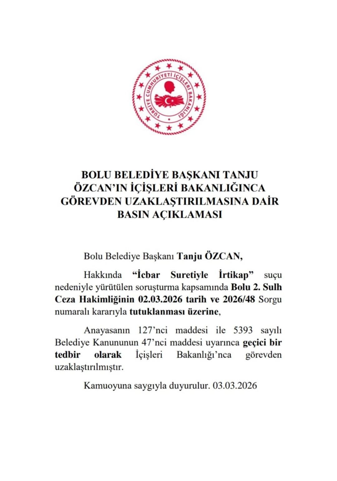 Tanju &Ouml;zcan g&ouml;revden uzaklaştırıldı 1
