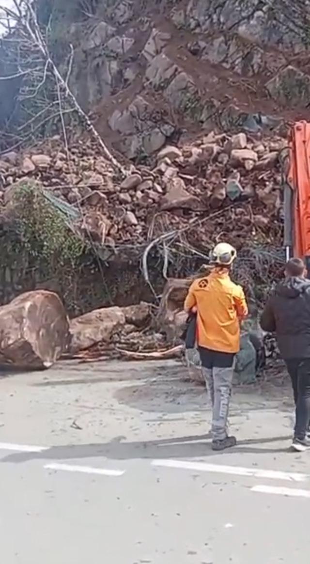 Artvin de heyelan; TIR hasar gördü 2