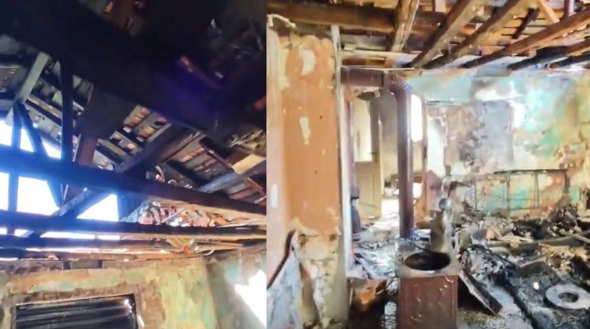 Soba kaynaklı yangın evi harabeye &ccedil;evirdi